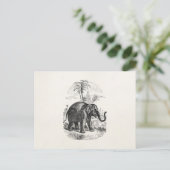 Vintage asiatische Elefanten Personalisierte Elefa Postkarte (Stehend Vorderseite)