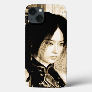 Vintage-Asiatische-Frauenporträt-Kunst Case-Mate iPhone Hülle