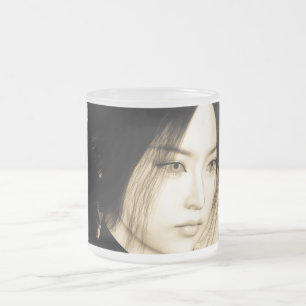 Vintage-Asiatische-Frauenporträt-Kunst Mattglastasse