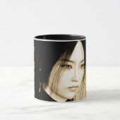 Vintage-Asiatische-Frauenporträt-Kunst Tasse (Zentrum)