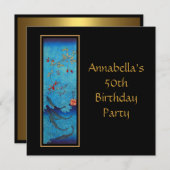 Vintage Asiatische Haie Art 50. Geburtstag Einladung (Vorne/Hinten)