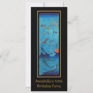 Vintage Asiatische Haie Art 50. Geburtstag Einladung