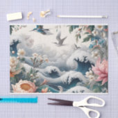 Vintage asiatische Inspiriert Wasserfarbenfloralwe Seidenpapier (Handwerk)