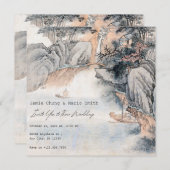 Vintage asiatische Malerhochzeit Einladung (Vorne/Hinten)