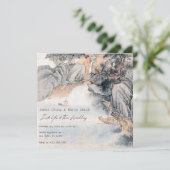 Vintage asiatische Malerhochzeit Einladung (Stehend Vorderseite)