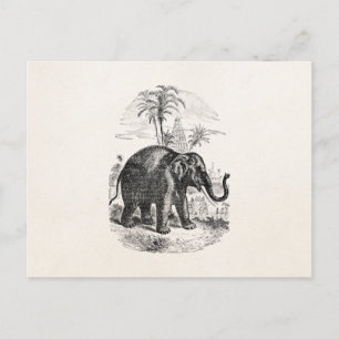 Vintage asiatischer Elefant personalisierte Elefan Postkarte