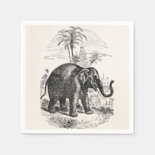 Vintage asiatischer Elefant-personalisierte Serviette
