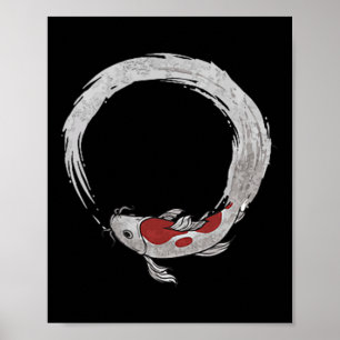 Vintage asiatischer japanischer Koi-Karpfen, Nishi Poster