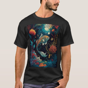 Vintage asiatischer japanischer Koi-Karpfen Nishik T-Shirt