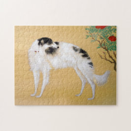 Vintage-Asiatisches Borzoi-Kunstpuzzle Puzzle