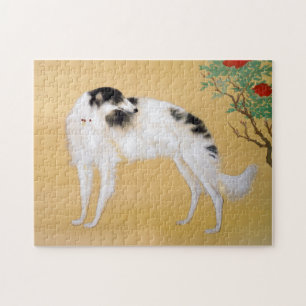 Vintage-Asiatisches Borzoi-Kunstpuzzle Puzzle
