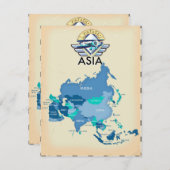 Vintage Asien-Karte (Vorne/Hinten)