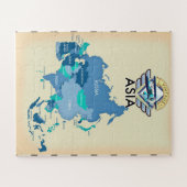 Vintage Asien-Karte Puzzle (Horizontal)