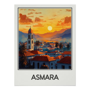 Vintage Asmara-Poster, Sonnenuntergang auf der Str Poster