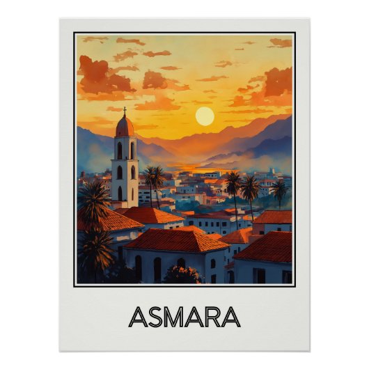 Vintage Asmara-Poster, Sonnenuntergang auf der Str Poster (Vorderseite)