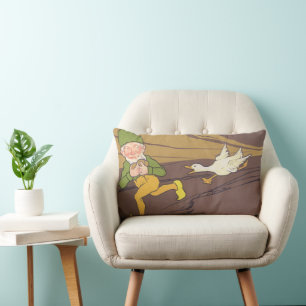 Vintage-Äsops-Fabel Gans, die das goldene Ei legte Lendenkissen