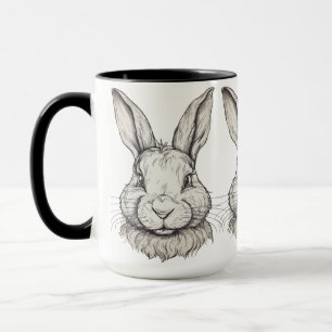 Vintage Ästhetik Bunny Illustration Tasse