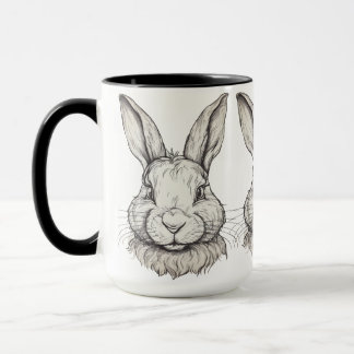 Vintage Ästhetik Bunny Illustration Tasse