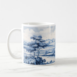 Vintage Ästhetik in weiß und blau Kaffeetasse