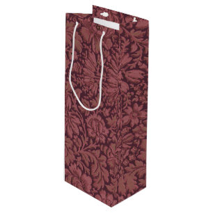 Vintage-Ästhetik mit floralem Allover-Druck Geschenktüte Für Weinflaschen