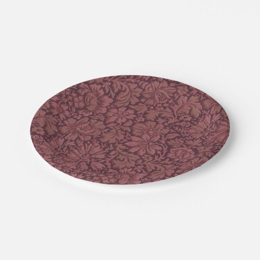 Vintage Ästhetik überall in Blumendruck Pappteller (Schrägansicht)