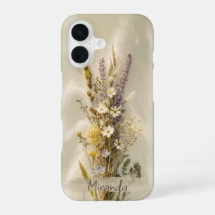 Vintage-Ästhetik-Wildblumen benutzerdefinierter Na iPhone 16 Hülle