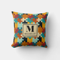 Vintage Ästhetische Puzzleteile Muster Monogramm