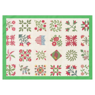 Vintage ästhetische Weihnachtsfeiertag Quilt Green Tischdecke