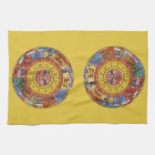 Vintage Astrologie, antikes Celestial Zodiac Wheel Küchentuch (Horizontal)