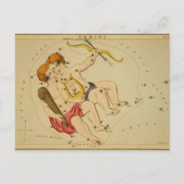 Vintage Astrologie / Astronomie Gemini Sternbild Postkarte