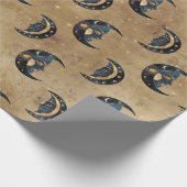 Vintage-Astrologie-Mond-Stern-Muster Geschenkpapier (Ecke)