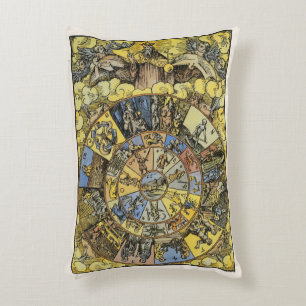 Vintage Astrologie, Renaissance Tierkreisrad, 1555 Dekokissen