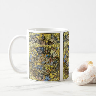 Vintage Astrologie, Renaissance Tierkreisrad, 1555 Kaffeetasse