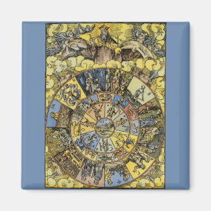 Vintage Astrologie, Renaissance Tierkreisrad, 1555 Magnet