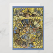 Vintage Astrologie, Renaissance Zodiac Wheel, 1555 (Vorne/Hinten)