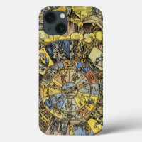 Vintage Astrologie, Renaissance Zodiac Wheel, 1555