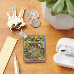 Vintage-Astrologie, Renaissance‑Zodiakrad, 1555 Schlüsselanhänger