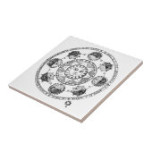 Vintage Astrologie Zodiac Wheel Fliese (Seite)