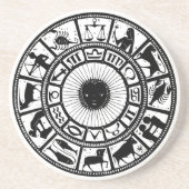 Vintage Astrologie Zodiac Wheel Getränkeuntersetzer (Vorne)