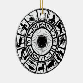 Vintage Astrologie Zodiac Wheel Keramik Ornament (Rechts)