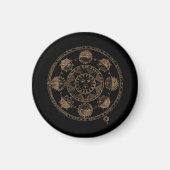 Vintage Astrologie Zodiac Wheel Magnet (Vorne)