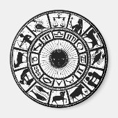 Vintage Astrologie Zodiac Wheel Magnet (Vorne)