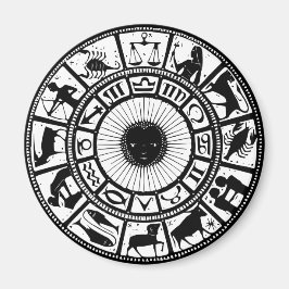Vintage Astrologie Zodiac Wheel Magnet