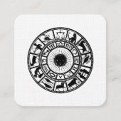 Vintage Astrologie Zodiac Wheel Quadratische Visitenkarte (Vorderseite)