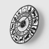 Vintage Astrologie Zodiac Wheel Runde Wanduhr (Winkel)