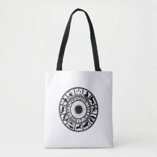 Vintage Astrologie Zodiac Wheel Tasche