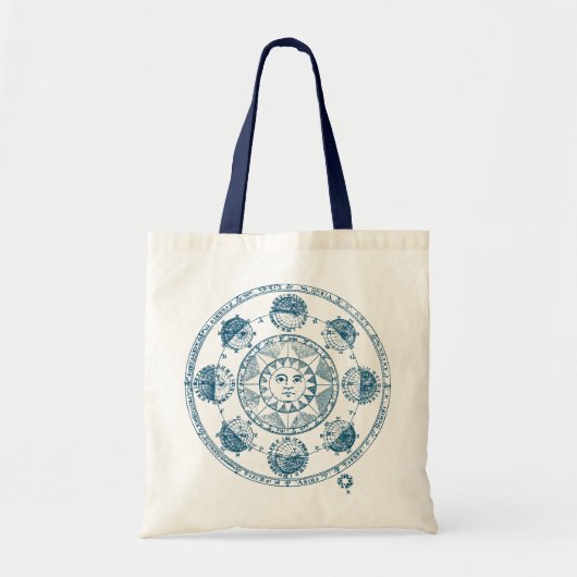 Vintage Astrologie Zodiac Wheel Tragetasche (Vorne)