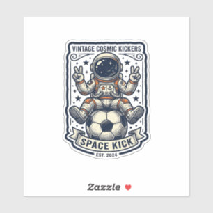 Vintage-Astronaut-Fußball-Friedenszeichen-Shirt-De Aufkleber