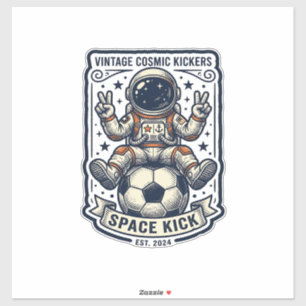 Vintage-Astronaut-Fußball-Friedenszeichen-Shirt-De Aufkleber