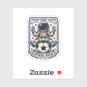 Vintage-Astronaut-Fußball-Friedenszeichen-Shirt-De Aufkleber